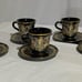 Set of 6 Vintage Greek Mythological Design tea cups and saucers in 24K Gold Trim