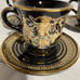 Set of 6 Vintage Greek Mythological Design tea cups and saucers in 24K Gold Trim