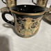 Set of 6 Vintage Greek Mythological Design tea cups and saucers in 24K Gold Trim
