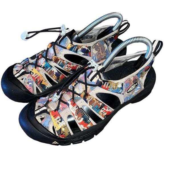 Mens Rare KEEN X NAC Acoustic Camp Music Festival Print Newport Sandals 8