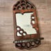Vintage Wooden candle holder with a mirror 11/22 inches