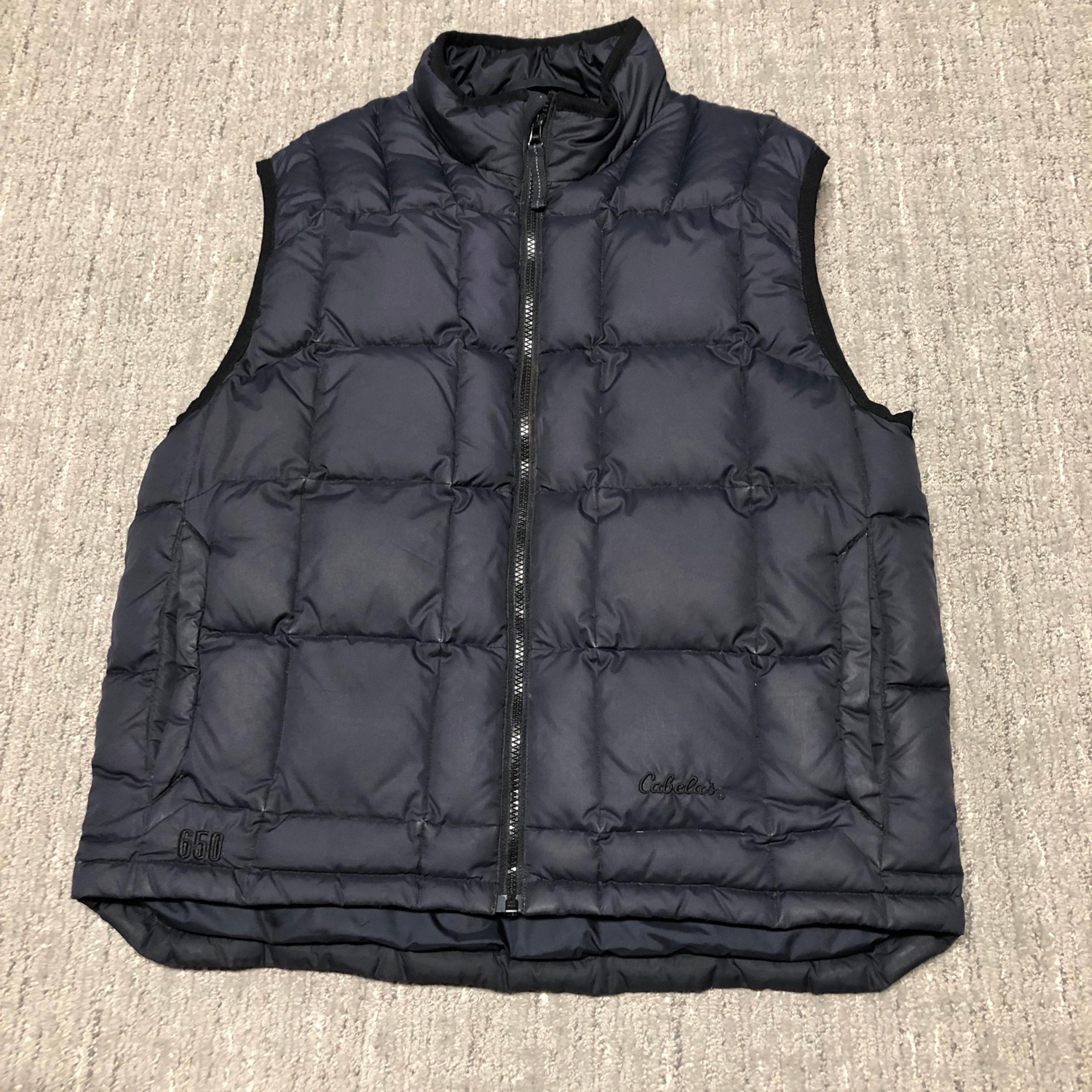 Cabela’s Premier Northern Goose Down 650 Fill Puffer Vest Mens Size M Black