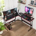 L Shaped Desk Corner Gaming Desk Computer Desk with Large DesktopWall-Mounted Ba