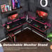 L Shaped Desk Corner Gaming Desk Computer Desk with Large DesktopWall-Mounted Ba