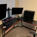 L Shaped Desk Corner Gaming Desk Computer Desk with Large DesktopWall-Mounted Ba