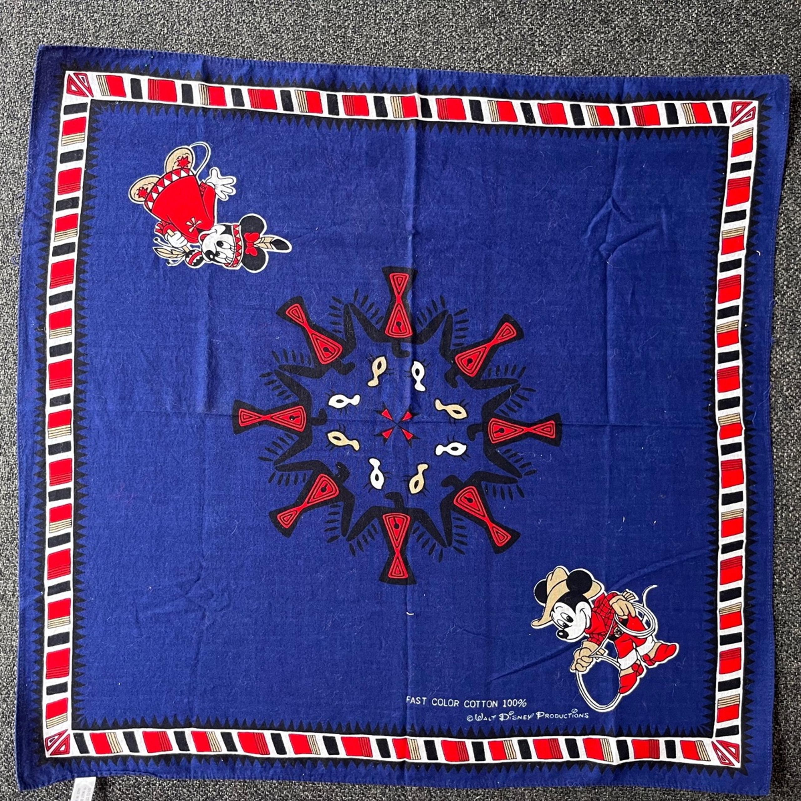Vintage Walt Disney Productions Cowboy & Indian Bandana