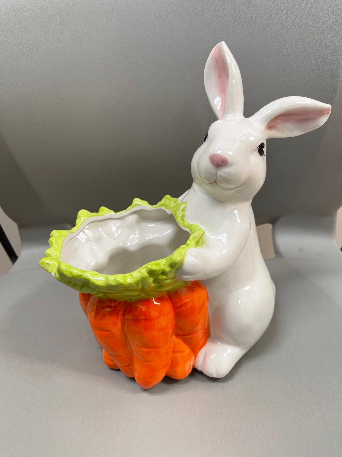 Ceramic Easter Bunny with Carrot Serving Bowl