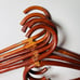 5 Vintage Rattan Bamboo Wooden Clothing Coat Hangers 1970s Retro Philippines