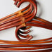 5 Vintage Rattan Bamboo Wooden Clothing Coat Hangers 1970s Retro Philippines