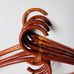 5 Vintage Rattan Bamboo Wooden Clothing Coat Hangers 1970s Retro Philippines