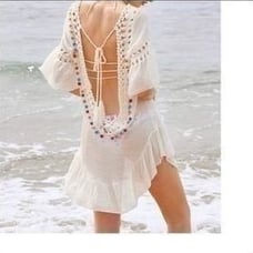 Pom Pom Backless Cover Up