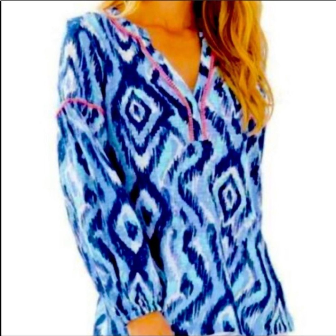 Lilly Pulitzer Kalissa Knit Tunic Skipped a Beach Allover size small