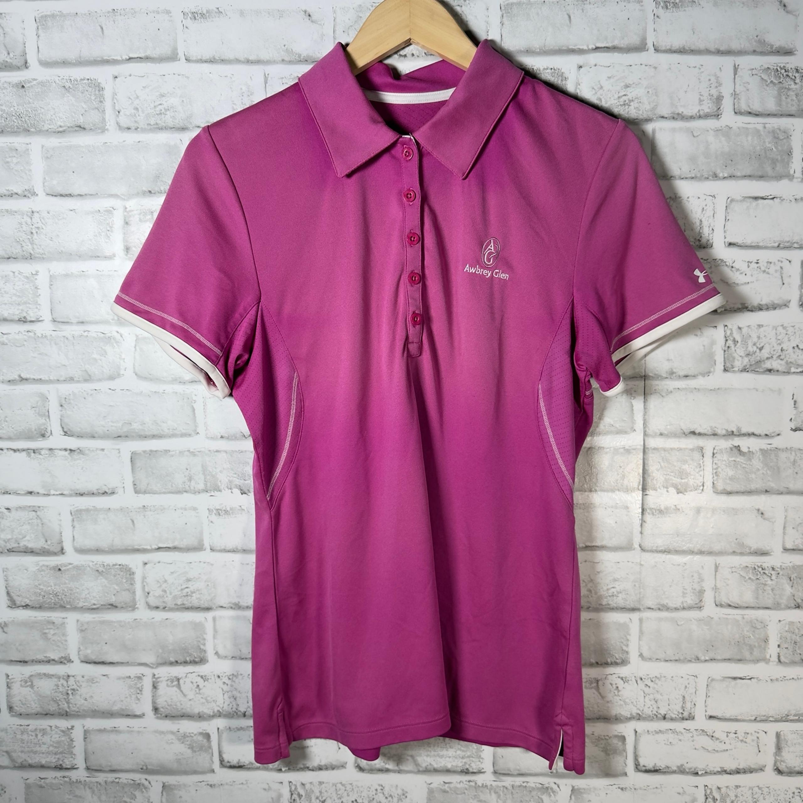Under Armour Pink Athletic Polo Shirt Womens Size M