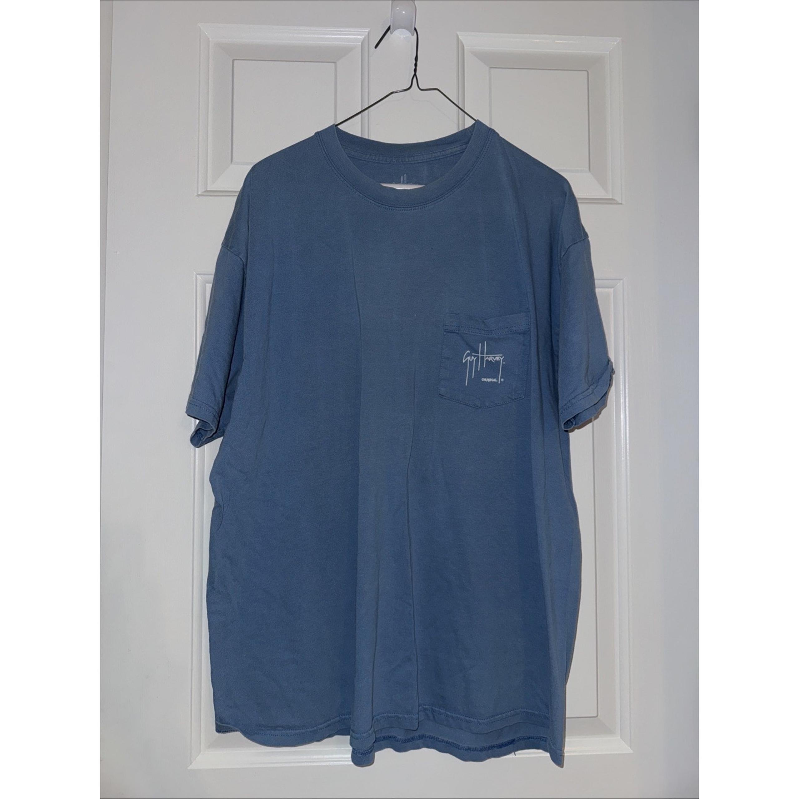 Guy Harvey Blue Short Sleeve Tee Back Print Large