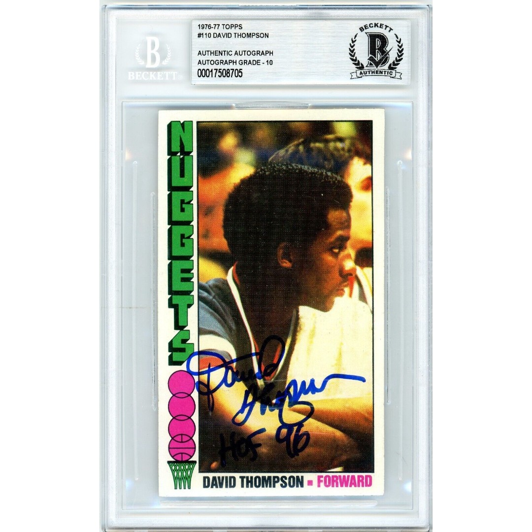 David Thompson signed autographed 1976-77 Topps RC W/HoF Beckett 10 Auto
