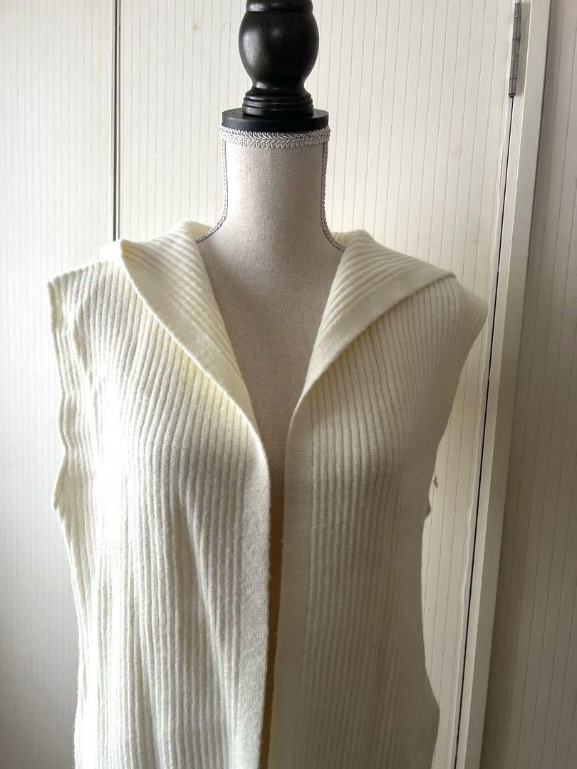 PICCIN Hooded Ribbed Long Gilet