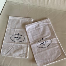 Auth.New PRADA two Flannel Shoe dust Storage Drowstring Bags W 8.5” /H 13 3/4”.