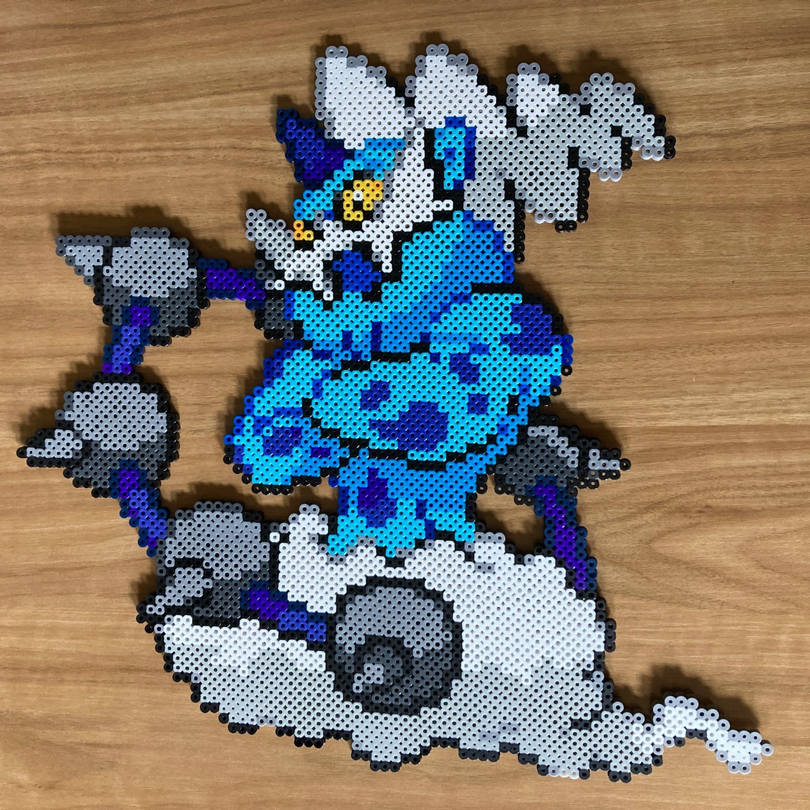 Giant Handmade Pokémon Thundurus Perler Bead Art Piece Pokémon Black and White