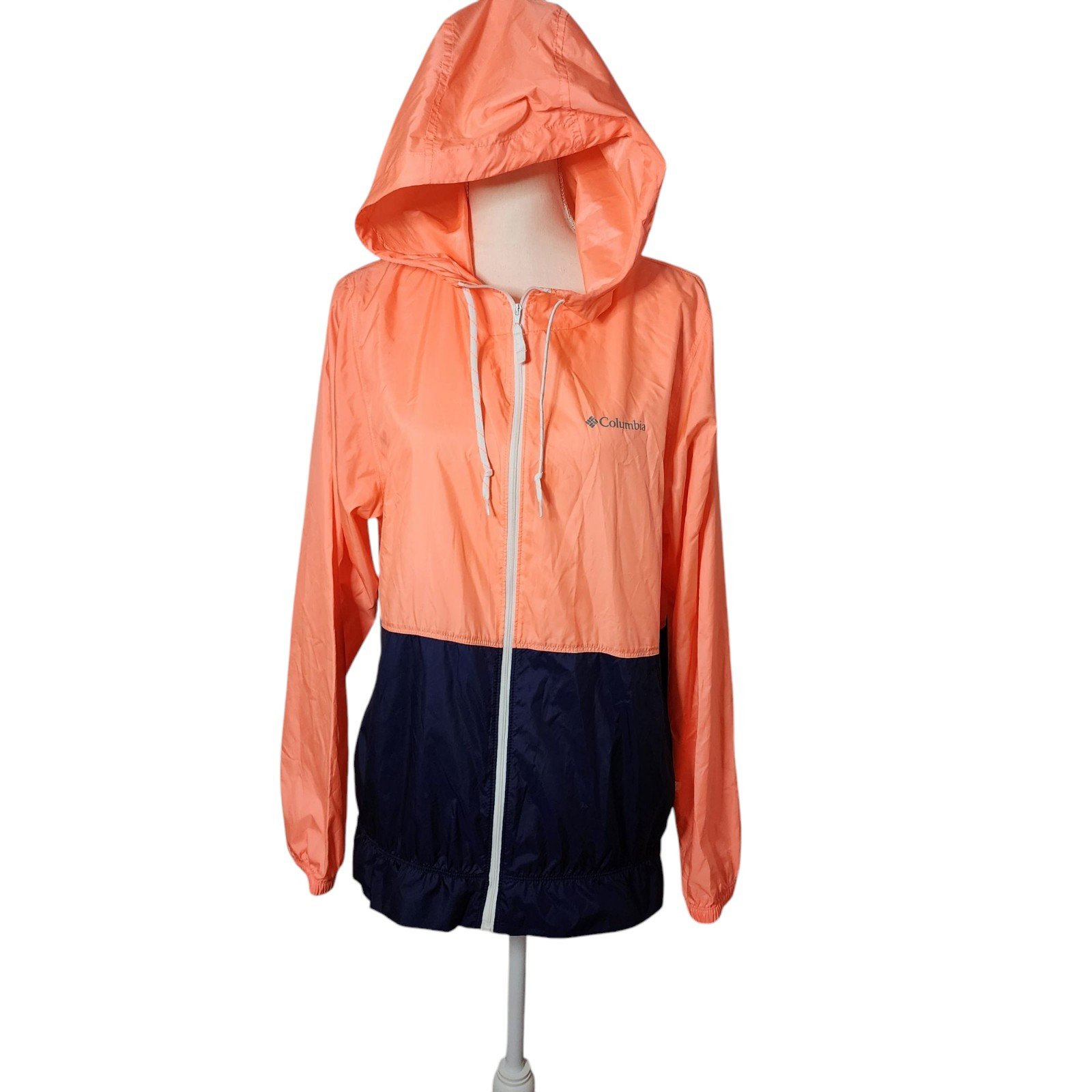 Columbia windbreaker womens large long sleeve stand-up full zip