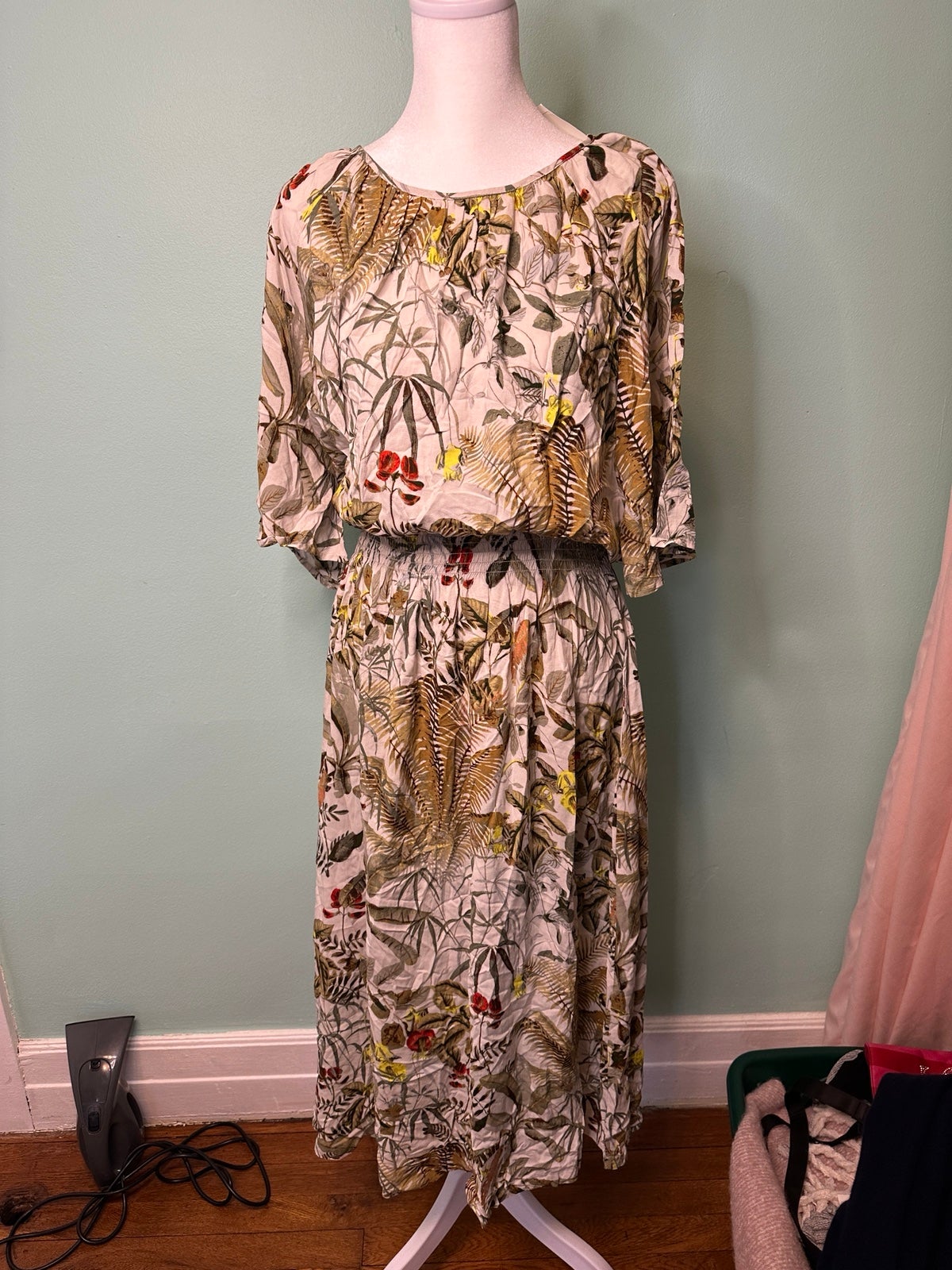 H and m calf length cheap dress