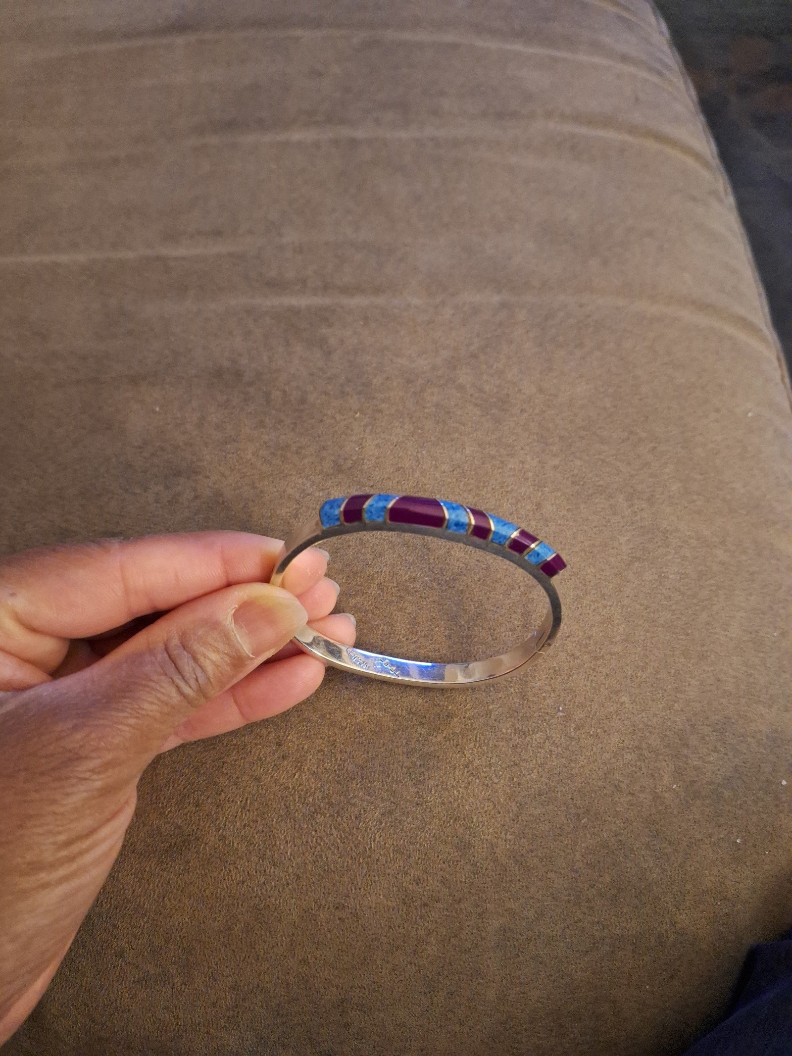 Vintage silver hinged bracelet( Mexico)