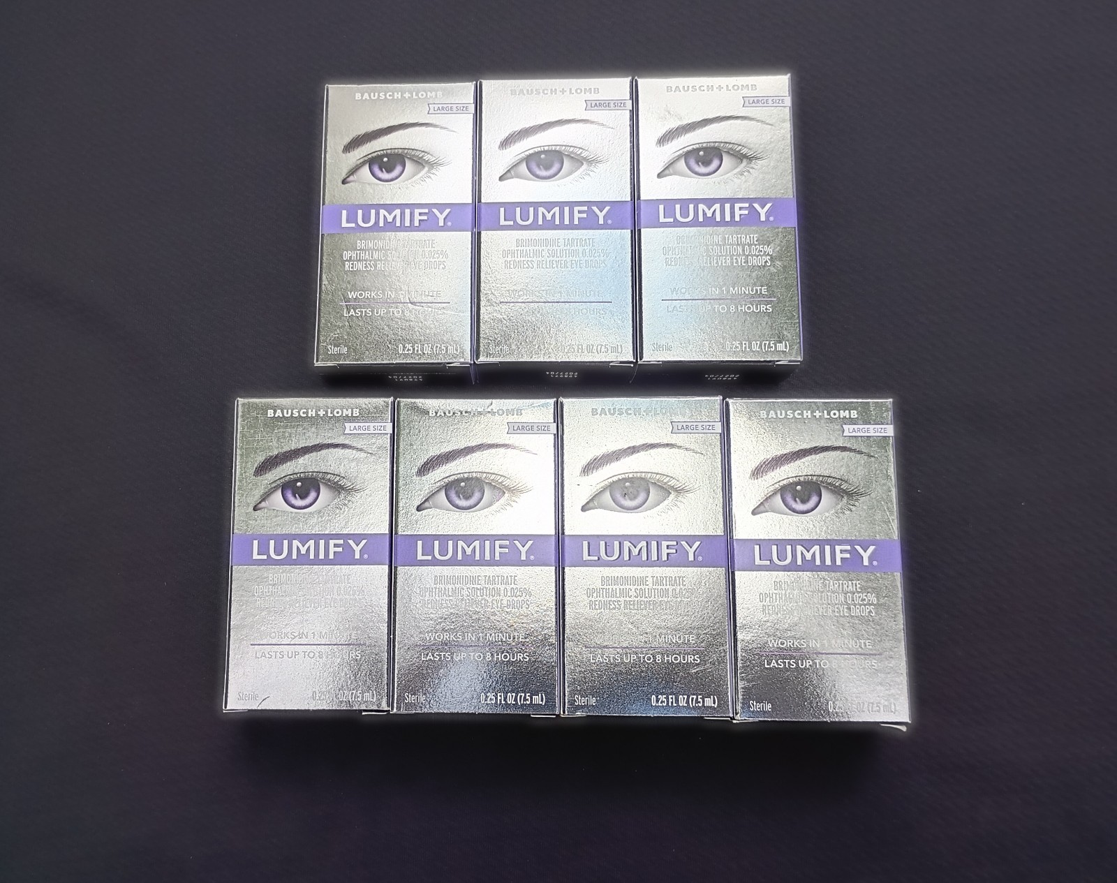 (7x) NEW - Bausch + Lomb Lumify Redness Reliever Eye Drops, 0.25 fl oz