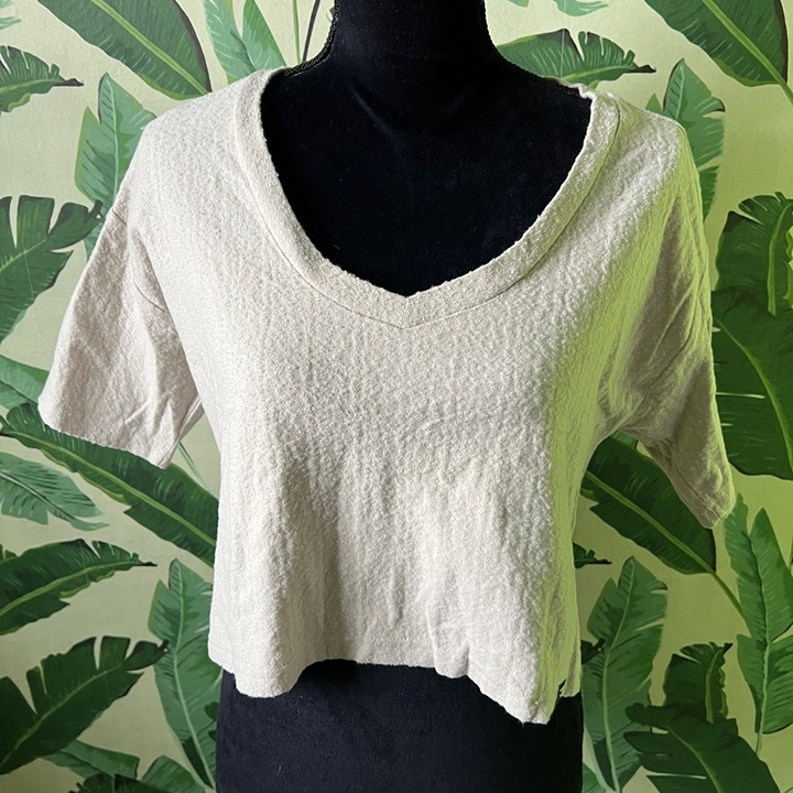 Gymshark Towel Tee in Washed Beige Cropped Size S NWT