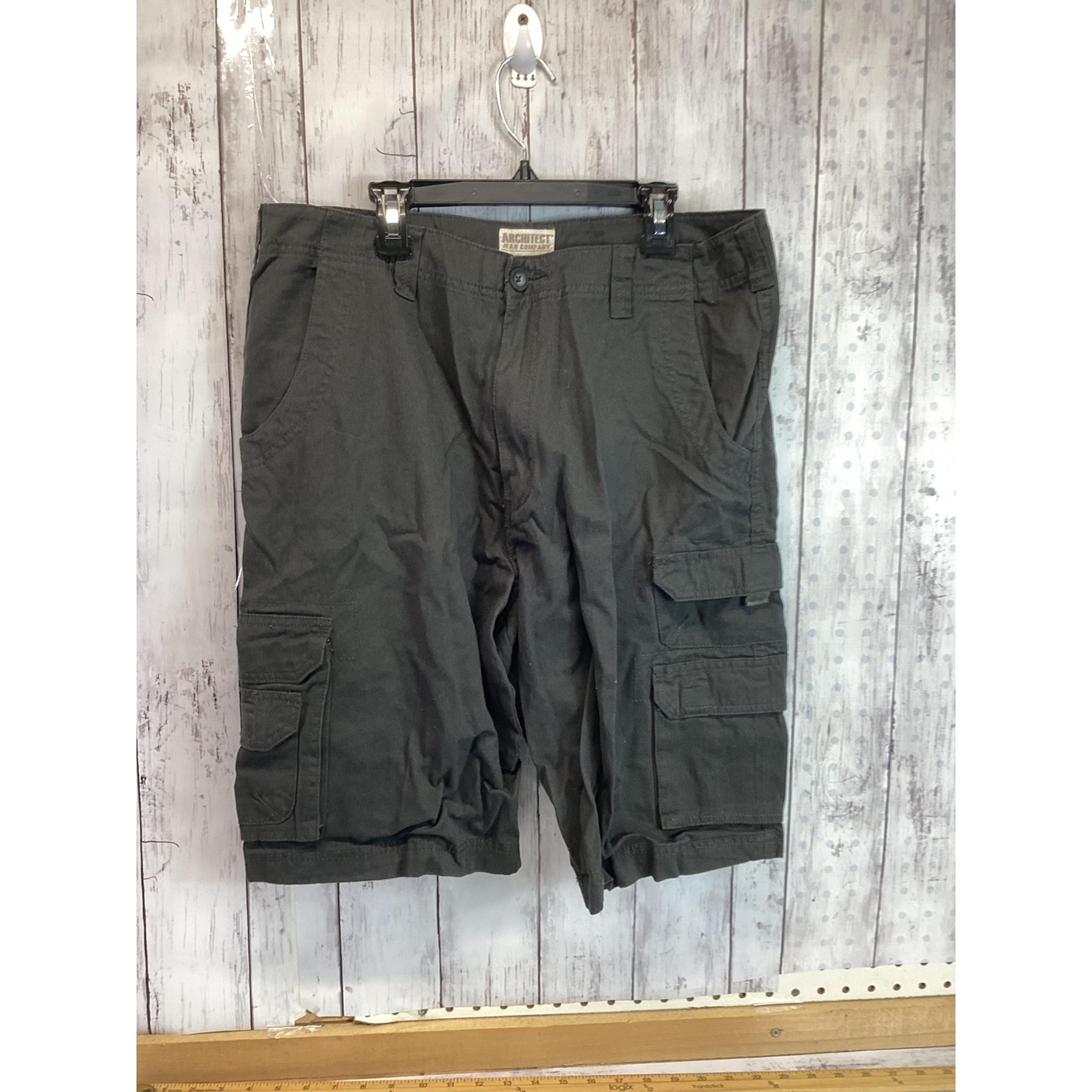 Architect Jean Company Men's Gray 100% Cotton 6 Pocket Cargo Shorts Size 36