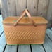 Vintage Redmon wicker picnic basket mid century farmhouse