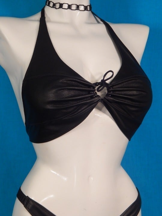 Ladies Leather Halter Top