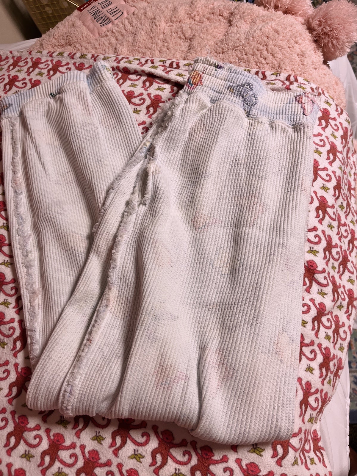 Loveshackfancy Clea Jogger Pants in Aqua Reflections Small Thermal Butterfly