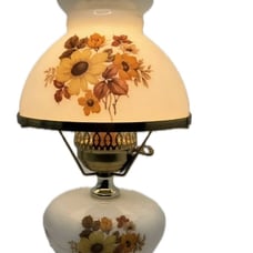 VTG GWTW Hurricane Table Lamp Flowers