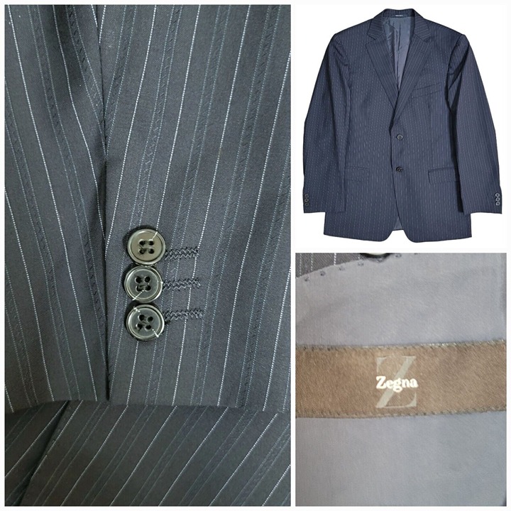 Ermenegildo Zegna Mens Blazer Sport Coat Two Button Casual Jacket 40R Blue Suits