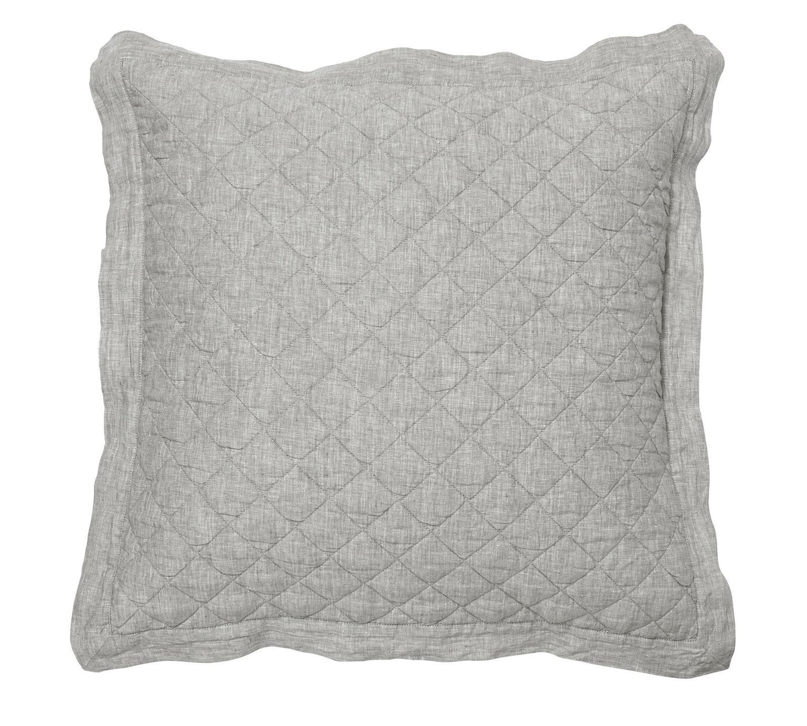 Pottery Barn Belgian Flax Linen Diamond Quilted Shams - Euro Flagstone
