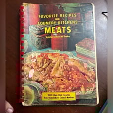 1966 vintage cookbook about meats