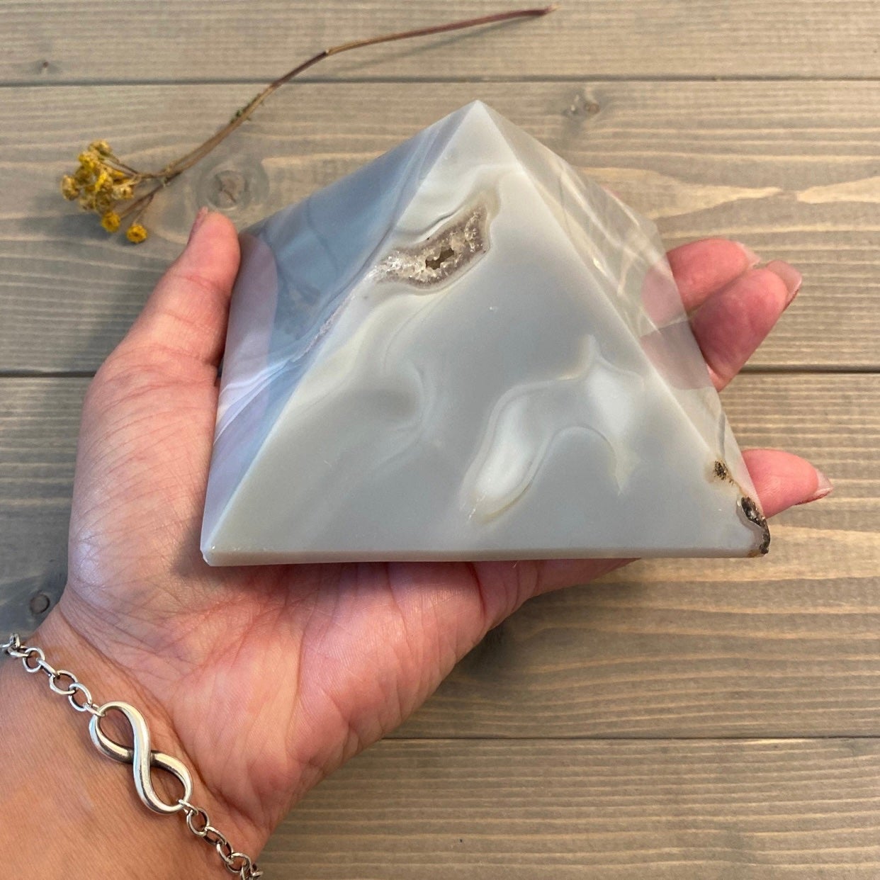XL Druzy Orca Agate Pyramid