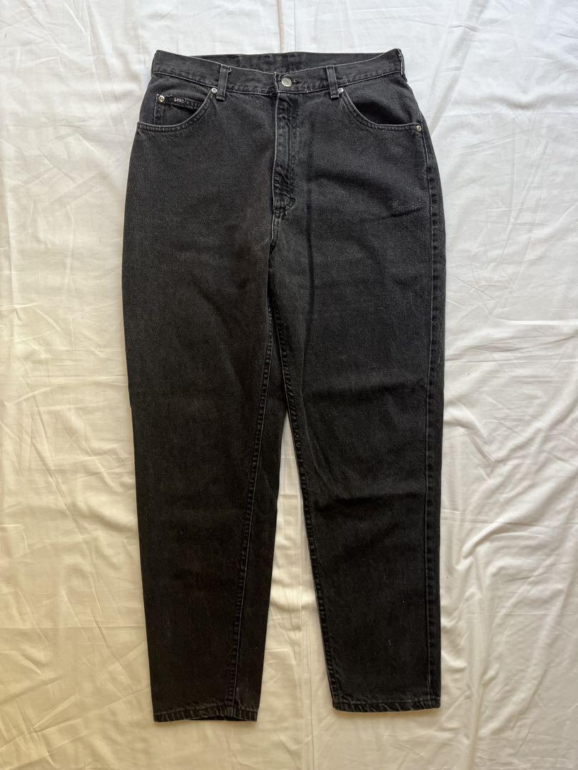 Vintage Lee Black Denim Made in USA Wide Tapered