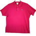 Lacoste Men's Polo Shirt 7 Pink Cotton Short Sleeve Single Stitch Collared M814