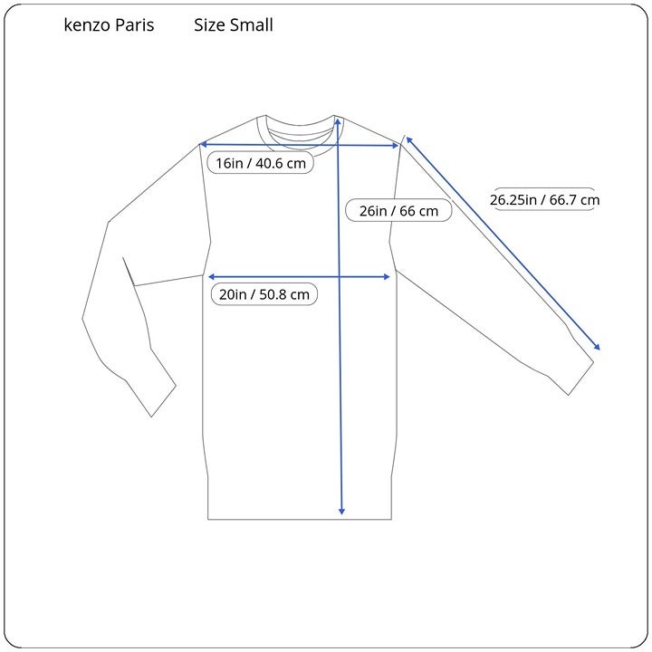 KENZO PARIS Sweatshirt Unisex Sz S Gears Face Blue W/ Silver