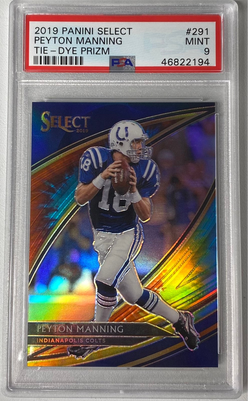 2019 PANINI SELECT PEYTON MANNING TIE DYE PRIZM /25 Colts #291