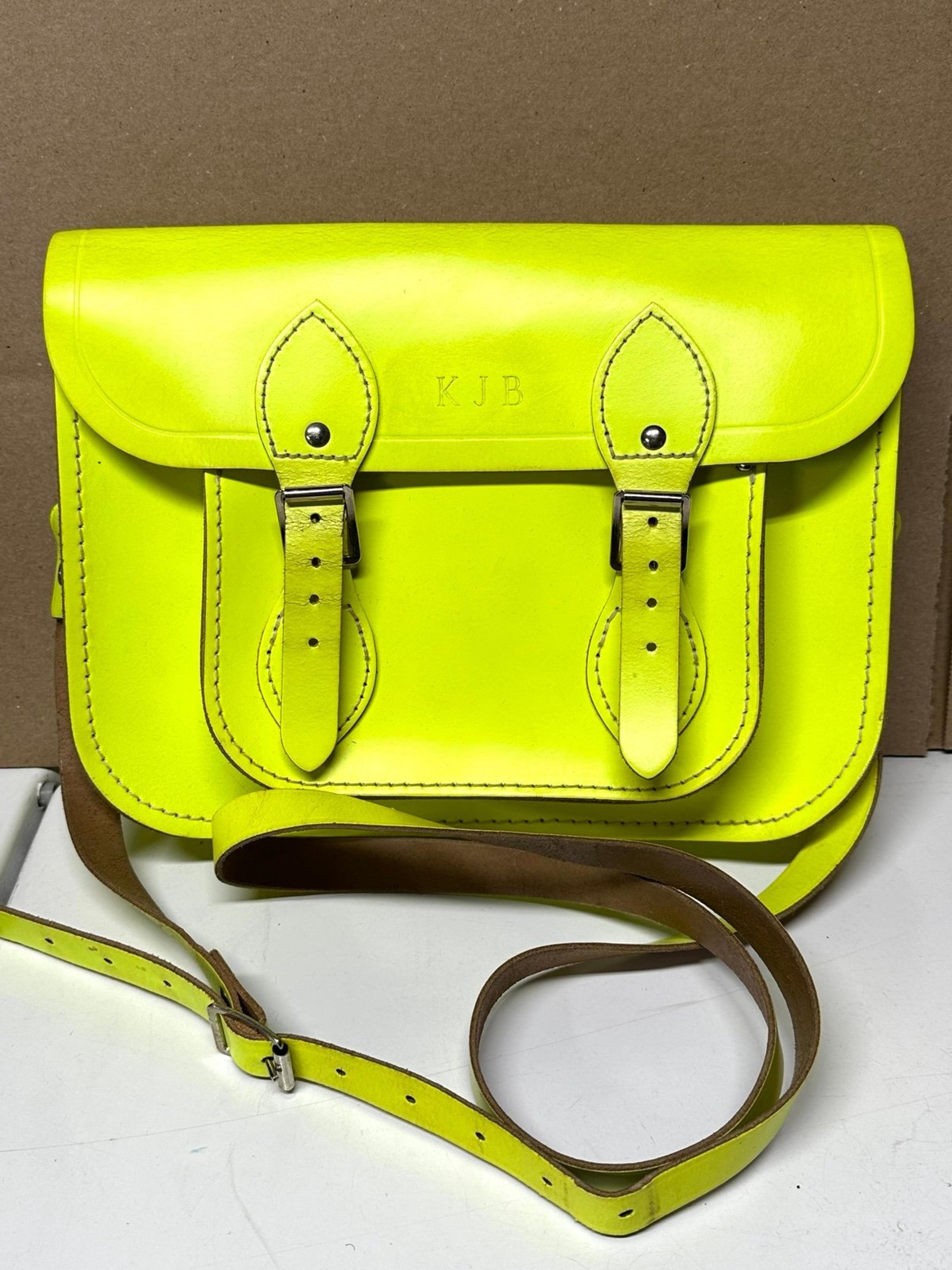 The Cambridge Satchel Company neon yellow leather satchel