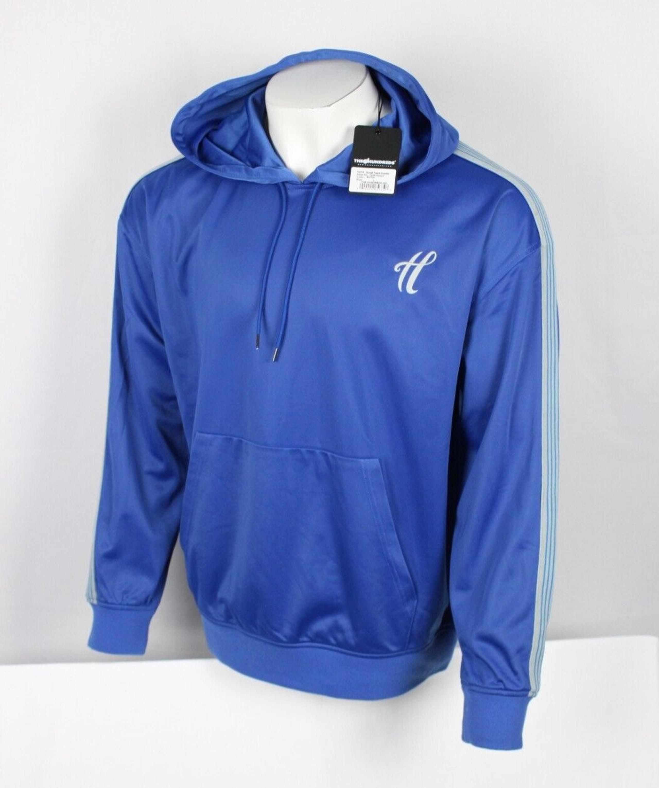 The Hundreds Men's Script Logo Track Jacket L Large Pullover Hoodie Blue