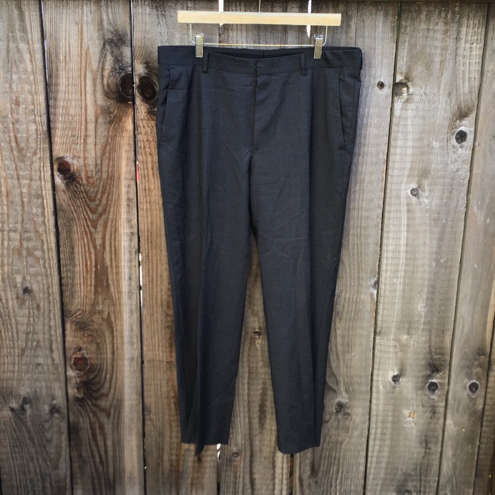 Z Zegna city wool grey straight leg trousers dress pants mens size 52R