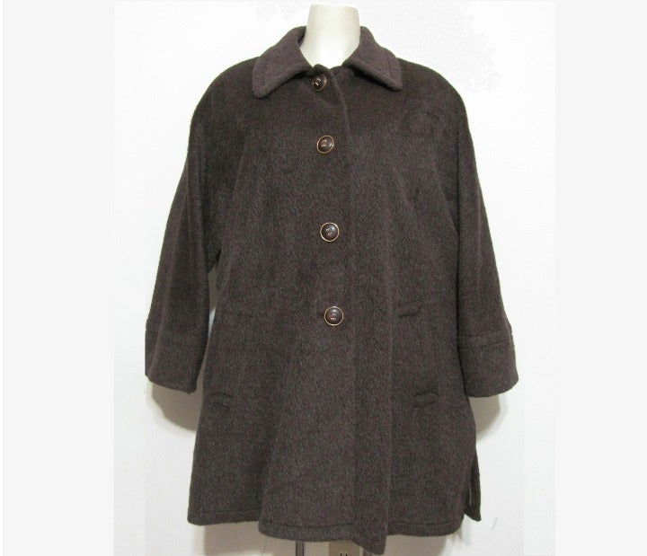Mohair Alpaca Wool Oversized Coat Italy