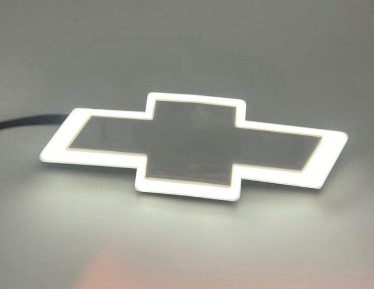 2014-19 LED Lighted Chevy Silverado Grille Emblem- New Custom White & Black