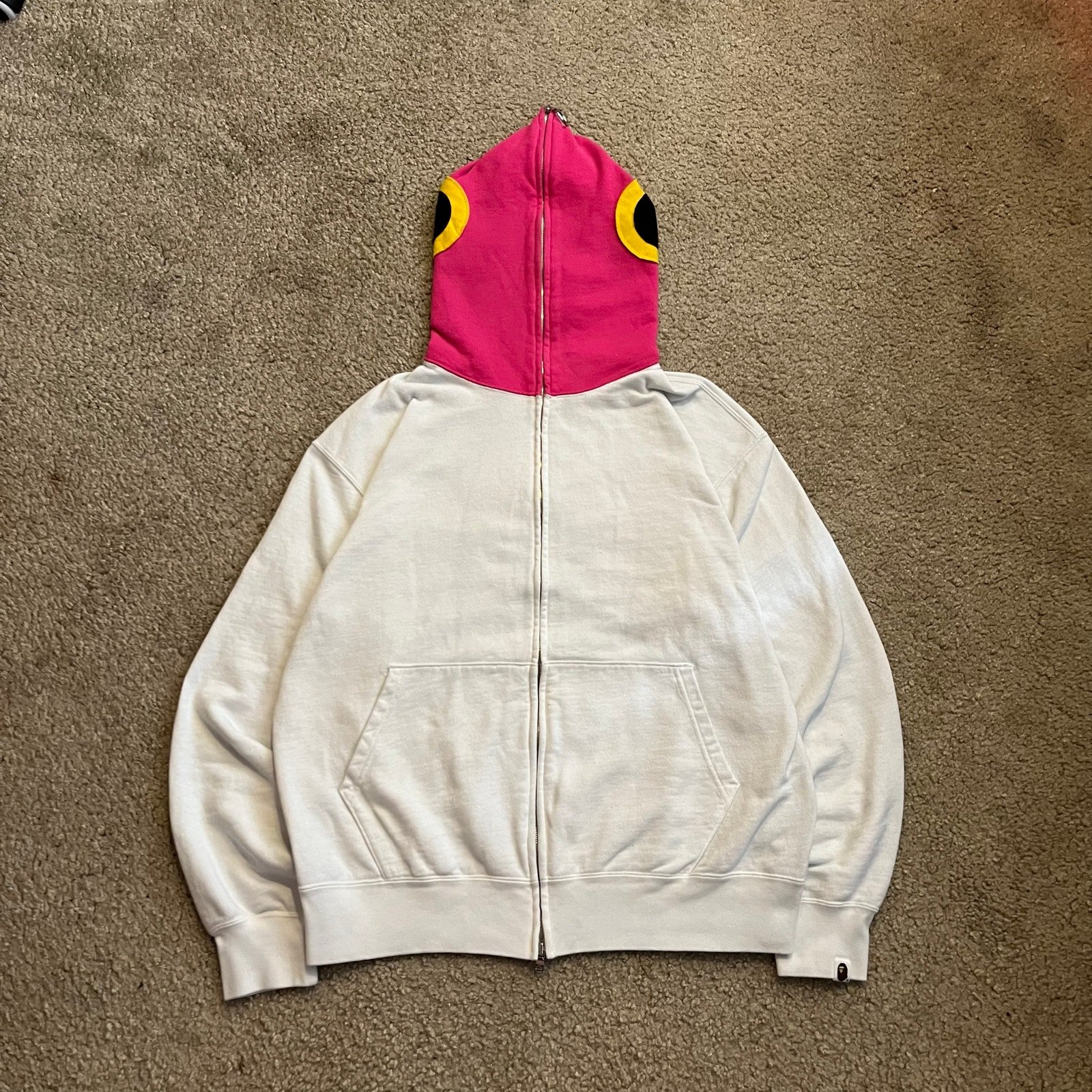 Authentic Bape 2000’s Fish Full Zip Hoodie White L