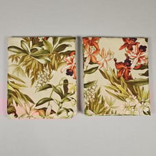 Tommy Bahama King Size Pillow Shams Tropical Floral Print Orchid Set of 2 Cotton