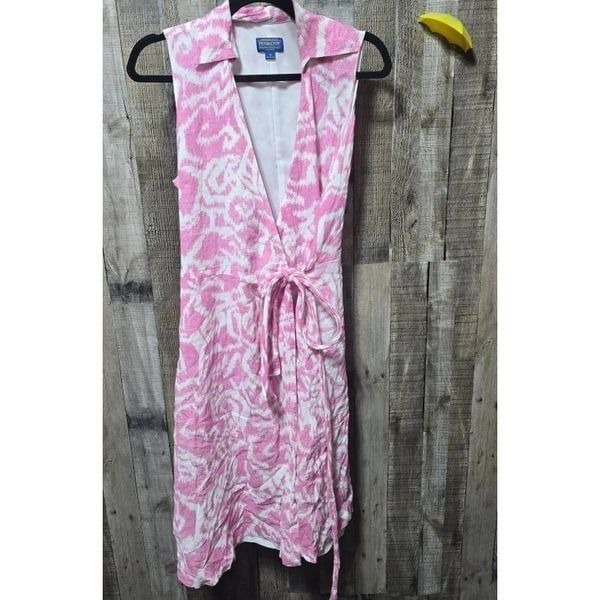Pendleton Pink and White Wrap Midi Swing Dress