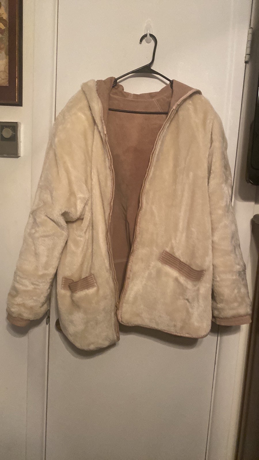 Leather and fur coat