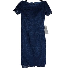 LA FEMME Navy Blue Rhinestone Dress Size 2 NWT